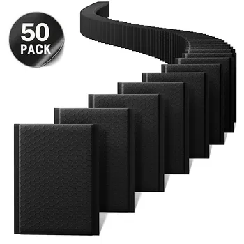 50 Csomag Buborék Leveleket Fekete Csomagolás Táskák Üzleti Ajándékok Borítékok ékszer Csomag Ziplock Bag Anti-extrudálás Vízálló