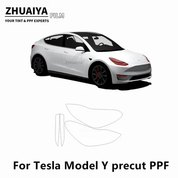 2020-2024 A Tesla Model Y Fényszórók, valamint Ködlámpa PPF Festék Védelem Film 8mil karosszéria film