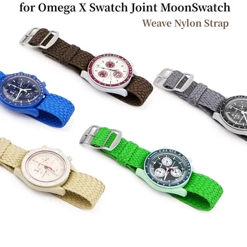 20mm Szőtt Szövet Watchband az Omega a Swatch MoonSwatch Csillagkép Planetáris Férfiak, Nők, Sport Nézni Nylon Heveder Karkötő