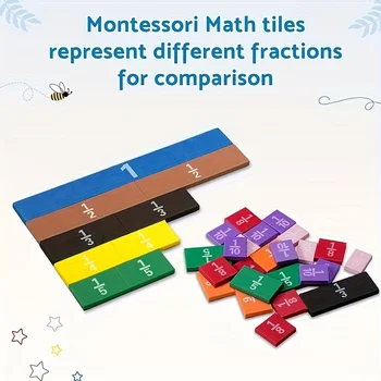51pcs Montessori Matek Mágneses Osztályteremben Essentials Foam Csempe, hogy a Gyerekek Megtanulják Frakció Egyenértékűséget, Manipulatives