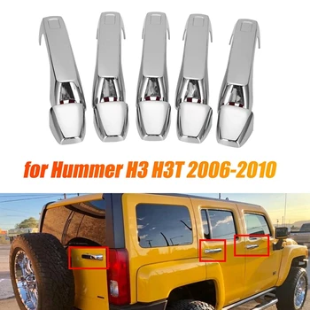 5DB Autó Első & Hátsó Kilincs Fedezze Kárpitozás, Hummer H3 H3T 2006-2010 Külső Ajtó, Króm Fogantyú Előlap Csere Alkatrészek