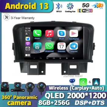7 Hüvelykes Android 13 Autó A Chevrolet Cruze 2008-2014 Multimédia autórádió Video Player GPS Navigációs 4G Carplay Fej Egység Sztereó
