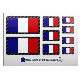 A 9X Franciaország zászlók Szénszálas vázlat Laminált Matricák Matricák renault sport