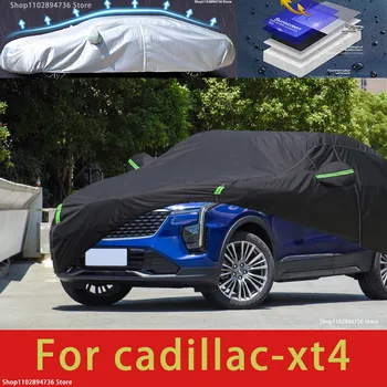 A cadillac xt4 alkalmas Kültéri Védelem Teljes Autó Fedi hótakaró Napernyő, Vízálló Porálló Külső fekete autó fedezet