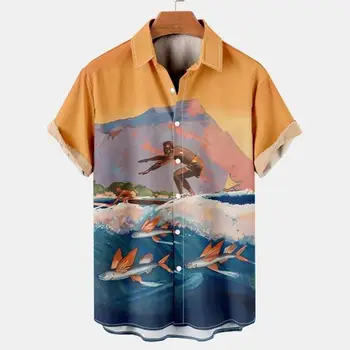 A férfiak Társadalmi Túlméretezett Elegáns Hawaii Rövid Ujjú Póló Harajuku Luxus Alkalmi Ruha Vintage Nyári Virágos Camisa Resorts