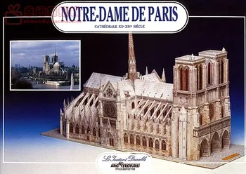 A Notre Dame-Katedrálistól Épület 3D-s Papír Modell DIY Kézzel készített