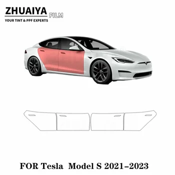 A Tesla Model S Ajtót Kit PPF Festék Védelem Film 8mil 2021 2022 2023 karosszéria film