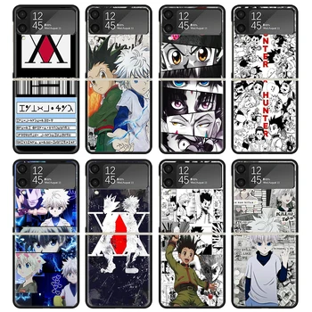Anime Hunter X Hunter tok Samsung Galaxy Z Flip 4 5 3 z Flip5 Flip4 5G Nehéz hátlapot Flip3 Osztott Összecsukható Fekete Műanyag C