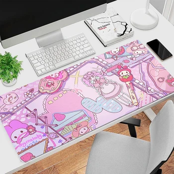 Aranyos Rózsaszín Nagy Egér Pad Hivatal Laptop Anime Rajzfilm Játék Tartozékok Billentyűzet Mousepad Számítógép Zár Szélén Asztal Lábtörlő Szőnyeg