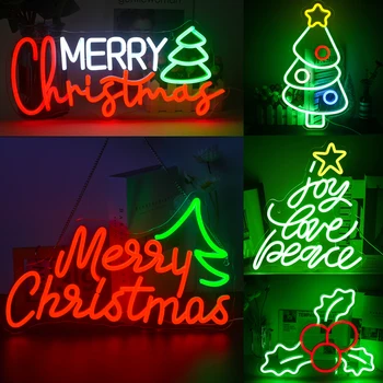 Boldog Karácsonyt Neon felirat Led Télapó Sapka Neon Lámpák, Fali Dekor Világító Táblák a Hálószobában Otthon Fél Boldog Karácsonyi Díszek