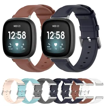 Bőr Szíj Fitbit Versa4 Versa3 Értelemben Sense2 Watchband Lélegző Smartwatch Karkötő Karkötő Accessorie