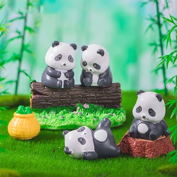 Cuki Panda Micro Táj, Dísz, Szobor Kicsinyített Modell Játék Otthon, Hálószoba Asztal Belső Terem Dekoráció Kiegészítők