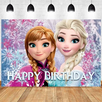 Elsa Anna Fagyasztott Fotó Hátteret Lányoknak Disney Hercegnő Boldog Szülinapi Buli Fotó Háttér Banner Dekorációs Stúdió Kellék
