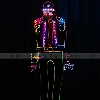 Forró eladó Fény egyensúly csoport tron tánc LED jelmezek fiúk tánc ruha színpadi ruhát felnőtt