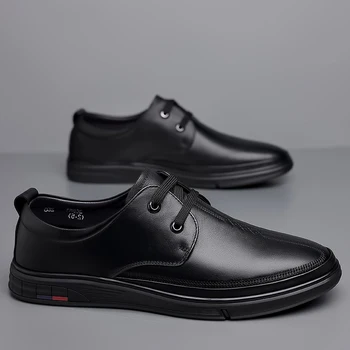 Férfi Bőr cipő csipke Alkalmi Lakások Cipő szabadtéri Platform Cipő Puha Cipők Férfi Kényelmes fűzős Cipőt, Zapatos Hombre