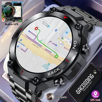 GPS Track Intelligens Karóra Férfi 2023 Új Szabadtéri Sport Óra 5ATM Vízálló Fitness 24 órás pulzusszám Vér Oxigén Monitor Smartwatch