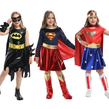 Halloween Gyerekeknek, Anime Cosplay Piros Supergirls Jelmezek a Köpeny Karnevál Szülinapi Buli Pompáját Ruha