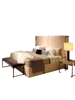 Hálószobában franciaágy, dupla ágy, divatos, valamint minimalista új hálószoba bútor