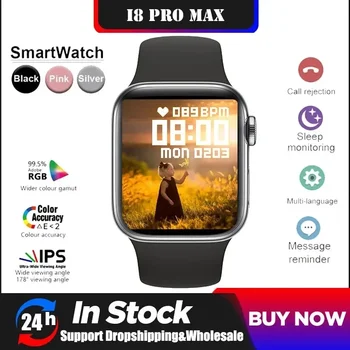 I8 Pro MAX Intelligens Karóra Válasz Hívás Sport Fitness Tracker Egyéni Tárcsa Smartwatch Férfiak Nők Ajándék Apple Telefon PK IWO 27 X8 T500