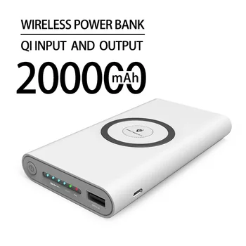 Ingyenes Szállítás 200000mAh Vezeték nélküli Power Bank Két Gyors Töltés Powerbank Hordozható Töltő c-Típusú Külső Akkumulátor IPhone