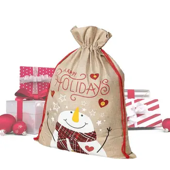 Karácsonyi Ajándékok Karácsonyi Zsák Ajándékok 27.2 X 20.1 Inch Nagy Húzózsinórral Tasak Újrafelhasználható Holiday Kezeli Snack