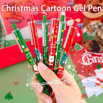Karácsonyi Témák Nyomja meg Gel Pen 0,5 mm Kreatív Rajzfilm Iskolai Tanuló Ajándék Stationery Office Aranyos Írás Toll Karácsonyi Kellékek
