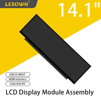 LESOWN USB Ultrawide Szalag Kijelző 14.1 hüvelyk Modul mini HDMI RPi 550x1920 LCD Kijelző a Járműre Szerelt Készülék