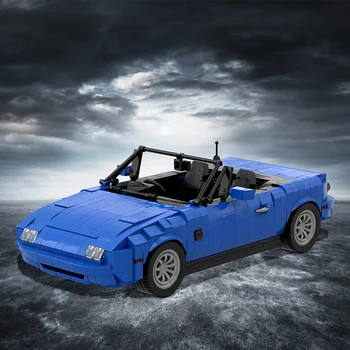 MOC Mazdaed MX-5 Autó építőkövei Klasszikus 1989 Eunos Roadster Kék MX-5 Roadster Autó Modell Tégla Gyerekeknek, Születésnapi Ajándékok Játékok