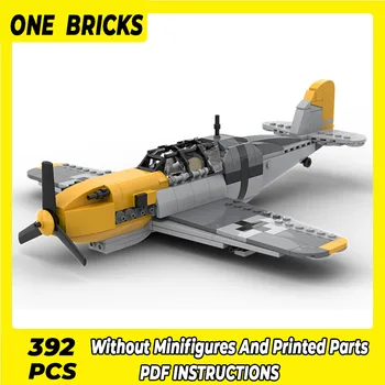 Moc Épület Tégla Repülőgép Modell Messerschmitt Bf 109 F2 Technológia Moduláris Blokkok Ajándékok, Játékok DIY Beállítja Közgyűlés