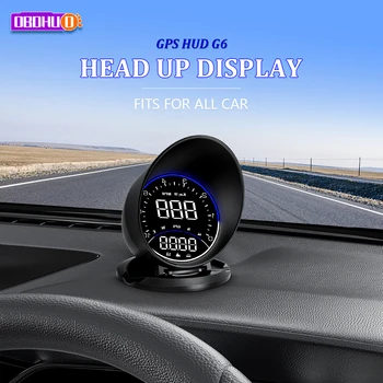 OBDHUD G6 GPS Autó HUD Sebesség Kilométer Méter Intelligens Fáradtság Vezetés Emlékeztető fordulatszám-túllépés Automatikus Figyelmeztetés Head Up Display