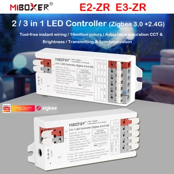 Okos Miboxer Zigbee 3.0 E2-ZR E3-ZR 2 1 3 1 LED Szalag Vezérlő Egyetlen szín/Kettős fehér/RGB/RGBW/RGB+CCT LED Szalag Lámpa