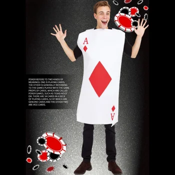 Póker Kártyák Kezeslábas Cosplay Játszik Kellék Body Vicces Divat Ruha A Halloween Álarcosbál Teljesítmény Tréfa Jelmez Kellék
