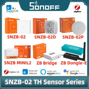 SONOFF Zigbee Okos Hőmérséklet Páratartalom Érzékelő SNZB-02D Nagy LCD Távoli Valós idejű Monitoring Alexa, a Google Haza hangvezérlés