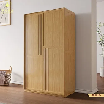 Tömör fa szekrény, tolóajtó a fiókban 1.78 m Skandináv napló kis hálószoba haza modern, egyszerű szekrény