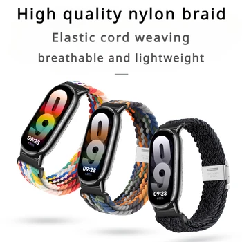 Watchbands Alkalmas Xiaomi Karszalag 8 Csatos Heveder, Rugalmas Nylon Szövet Integrált Állítható Okos FashionWristbands