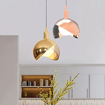 Északi Üveg Medál Fény LED Vas Arany Dekoratív Lógó Lámpa Hálószoba, Nappali, Étkező, kávézó, Fedett Mérkőzések