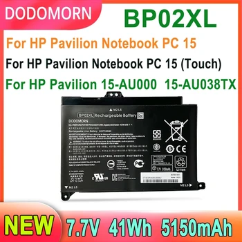 Új BP02XL Laptop Akkumulátor HP Pavilion 15-AU038TX 15-AU097TX 15-AU093TX 15-AU040TX 15-AU037TX 15-AU136TX 15-AU010WM 41Wh